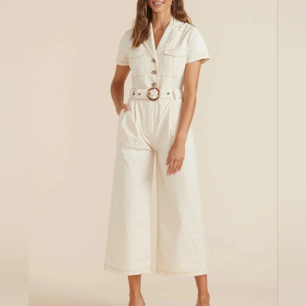 MINKPINK Zala Crop Cream Jumpsuit
